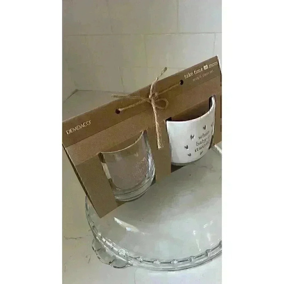 DEMDACO When Baby Sleeps Tan Rose 16 Ounce Coffee Cup Mug and Wineglass Set of 2 - Picture 5 of 9